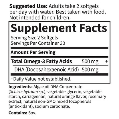 Minami Algae Omega-3 Vegan DHA Orange - 60 Softgels