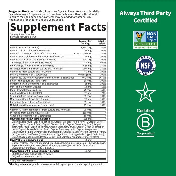 Vitamin Code Family Multivitamin 120 Capsules