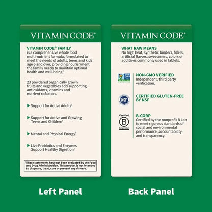 Vitamin Code Family Multivitamin 120 Capsules