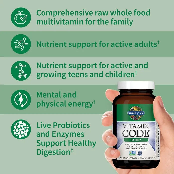 Vitamin Code Family Multivitamin 120 Capsules