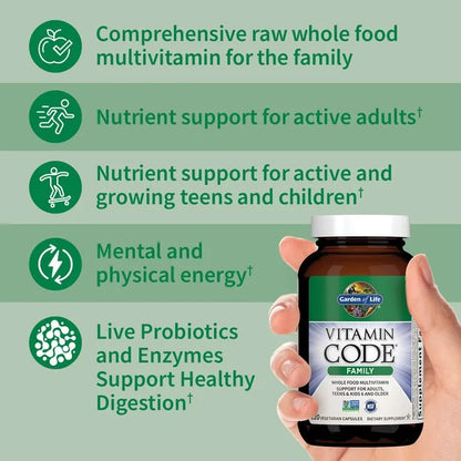 Vitamin Code Family Multivitamin 120 Capsules