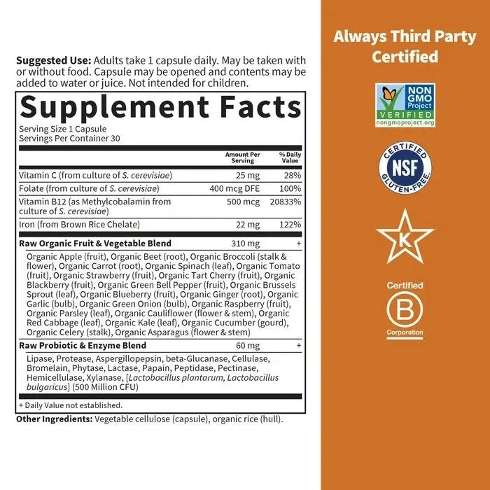 Vitamin Code Raw Iron Capsules