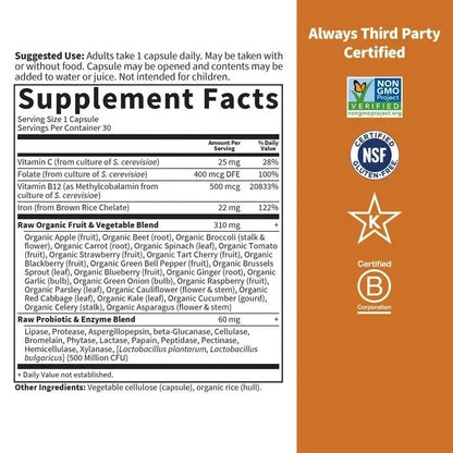 Vitamin Code Raw Iron Capsules