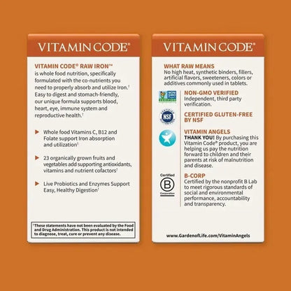 Vitamin Code Raw Iron Capsules