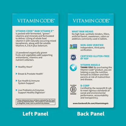 Vitamin Code Raw Vitamin E 60 Capsules