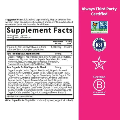 Vitamin Code Raw B-12 1,000mcg Capsules
