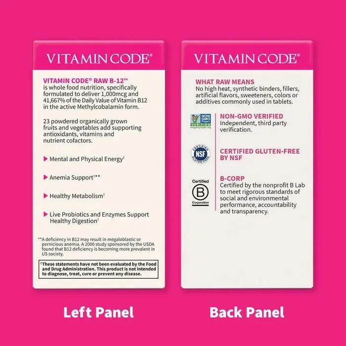 Vitamin Code Raw B-12 1,000mcg Capsules