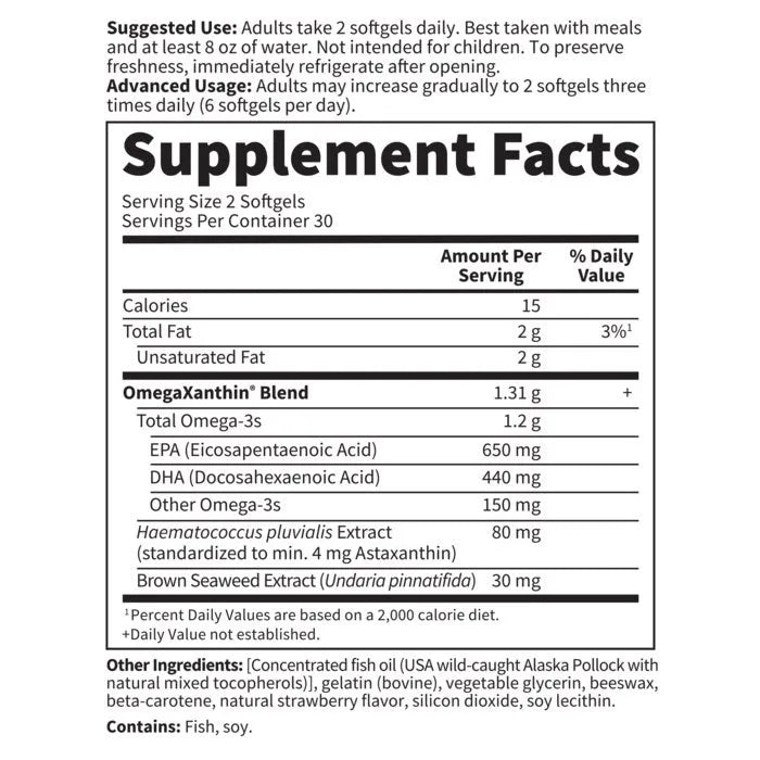 Oceans 3 Beyond Omega-3 with OmegaXanthin 60 Softgels