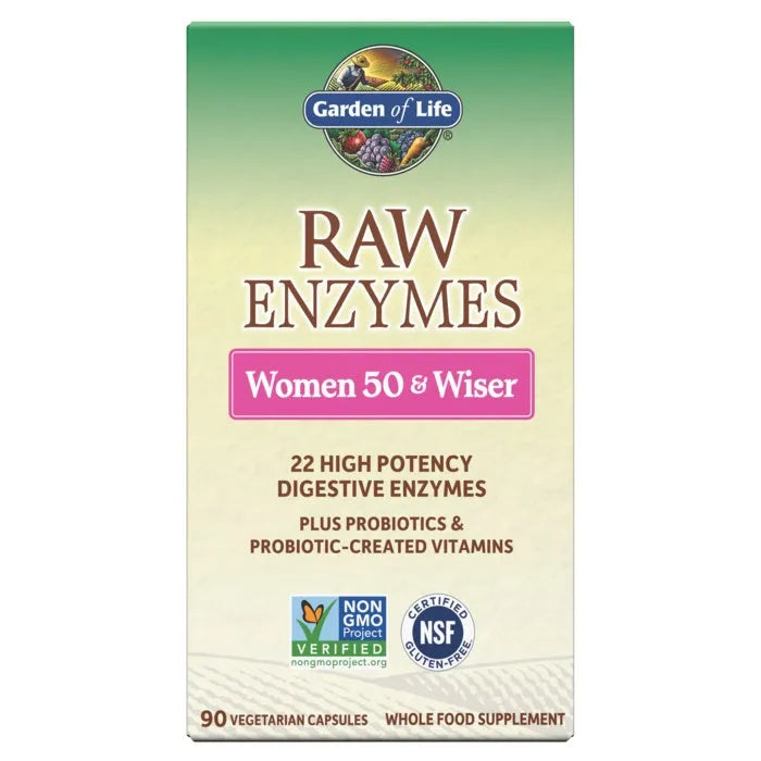 RAW Enzymes Women 50 & Wiser Digestive Health 90 Capsules