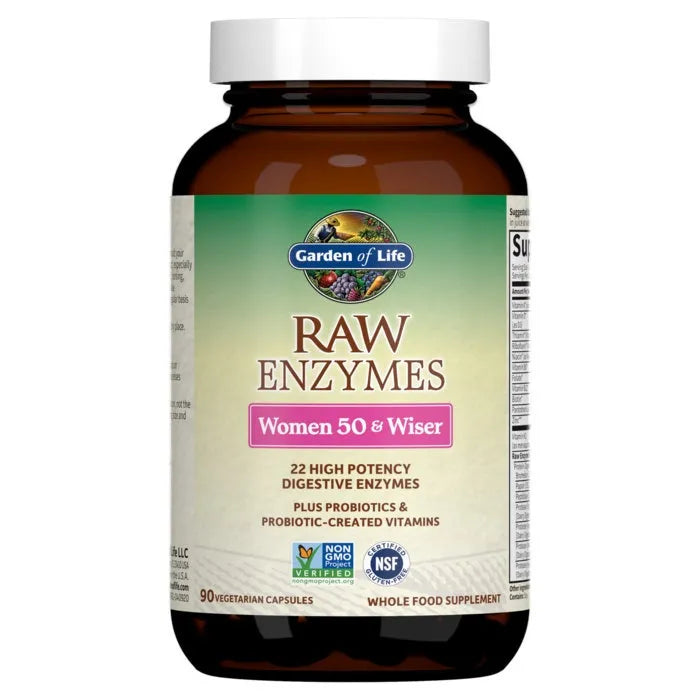 RAW Enzymes Women 50 & Wiser Digestive Health 90 Capsules