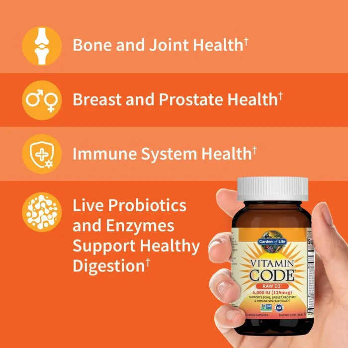 Vitamin Code Raw Vitamin D3 5,000 IU Capsules
