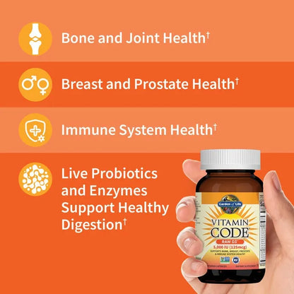 Vitamin Code Raw Vitamin D3 5,000 IU Capsules