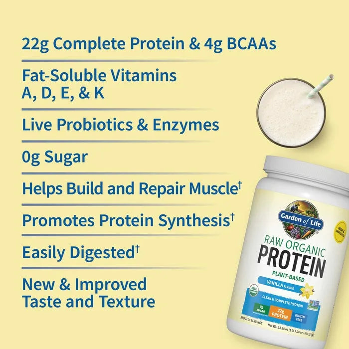 Raw Organic Protein Powder - Vanilla
