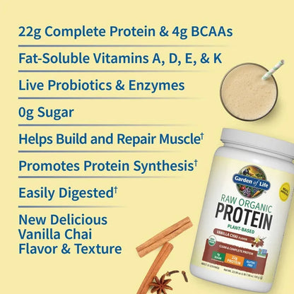 Raw Organic Protein Powder - Vanilla Chai