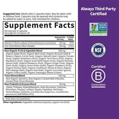 Vitamin Code Raw Zinc 60 Capsules