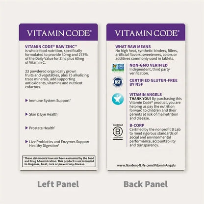 Vitamin Code Raw Zinc 60 Capsules