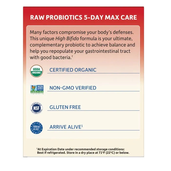 Raw Probiotics 5-Day Max Care Cooler Banana - 2.4oz (75g) Powder