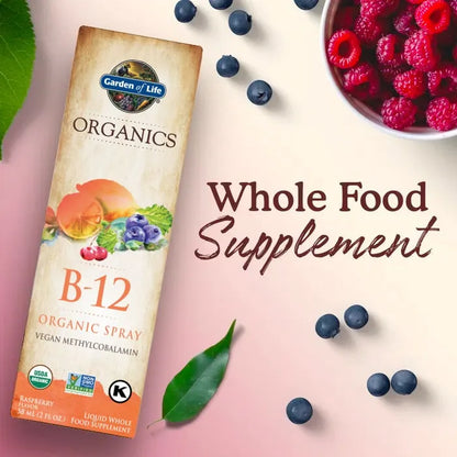 Organics B-12 Organic Spray Raspberry 2 fl oz (58ml) Liquid