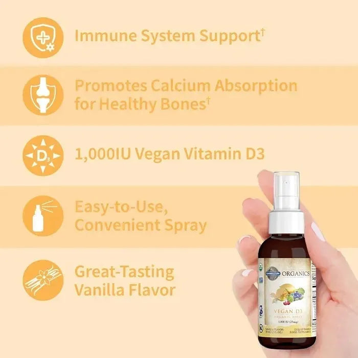 Organics Vegan D3 Organic Spray 1,000 IU - Vanilla