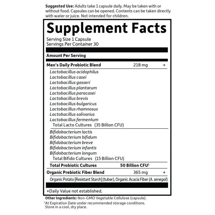 Dr. Formulated Probiotics Once Daily Men's Shelf-Stable - 30 Capsules