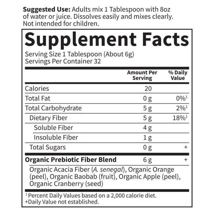 Dr. Formulated Organic Fiber Unflavored 6.8oz (192g) Powder