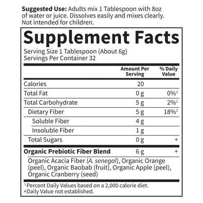 Dr. Formulated Organic Fiber Unflavored 6.8oz (192g) Powder