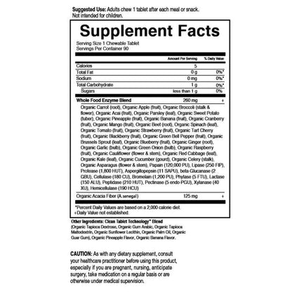 Dr. Formulated Enzymes Organic Digest+ Tropical Fruit Flavor 90 Chewables