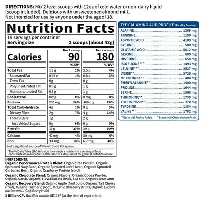 SPORT Organic Plant-Based Protein Chocolate 29.6oz (840g) Powder