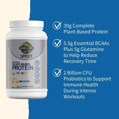 SPORT Organic Plant-Based Protein Powder - Vanilla