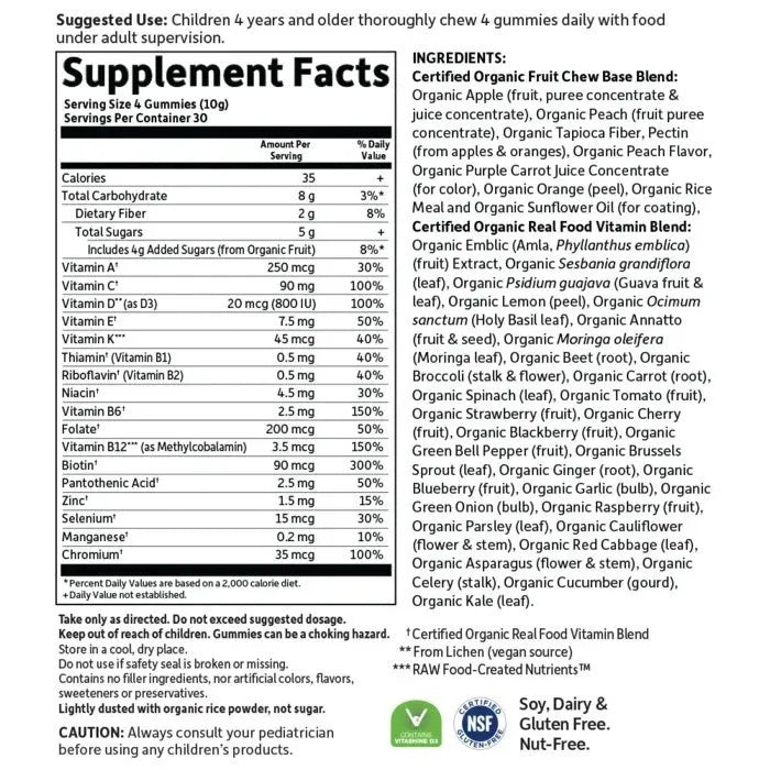 Organics Kids Multi Fruit 120 Gummies