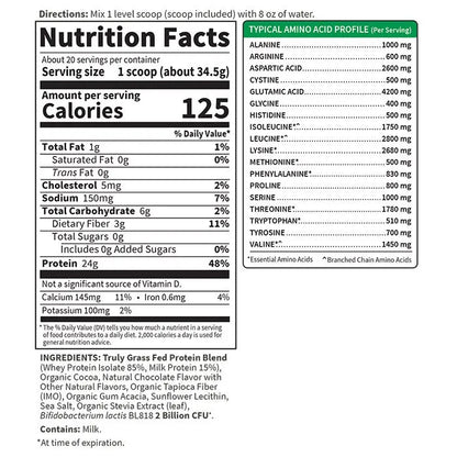 SPORT Certified Grass Fed Whey Powder - Chocolate