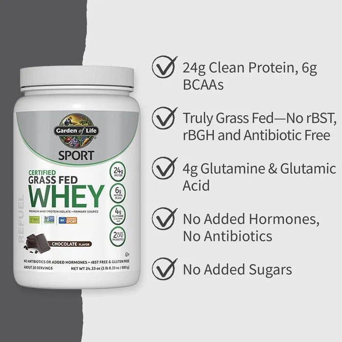 SPORT Certified Grass Fed Whey Powder - Chocolate