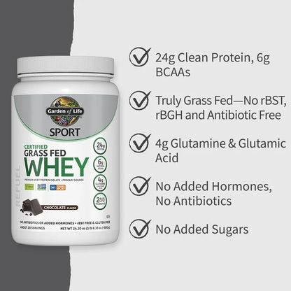 SPORT Certified Grass Fed Whey Powder - Chocolate