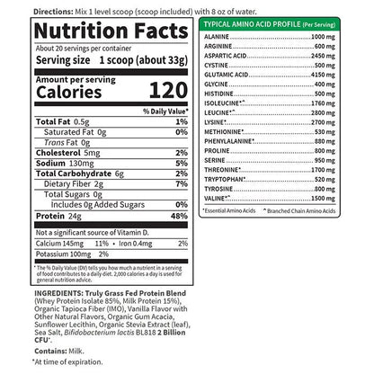 SPORT Certified Grass Fed Whey Powder - Vanilla