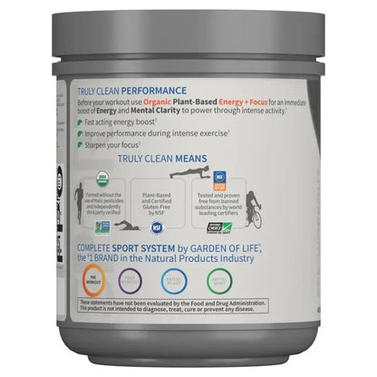 SPORT Organic Plant-Based Energy + Focus Sugar Free Blackberry Cherry 8.1oz (231g) Powder