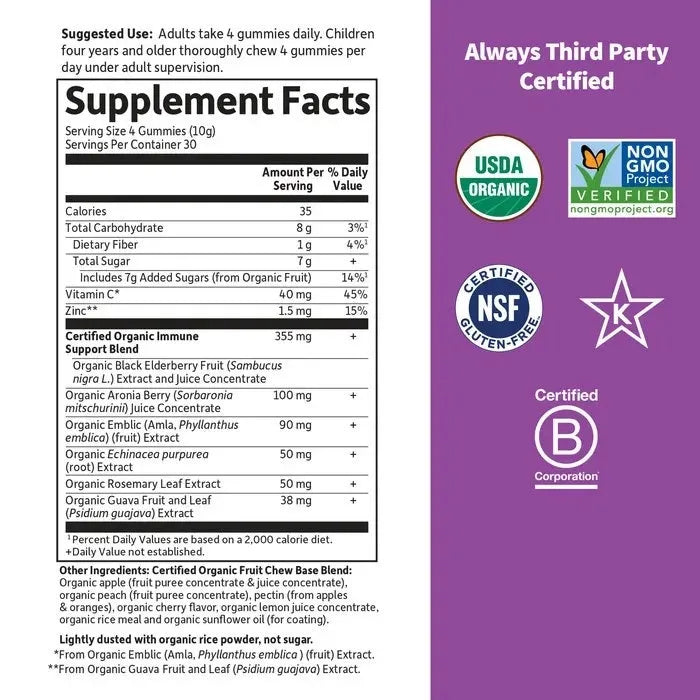 Organics Elderberry Immune Gummy†