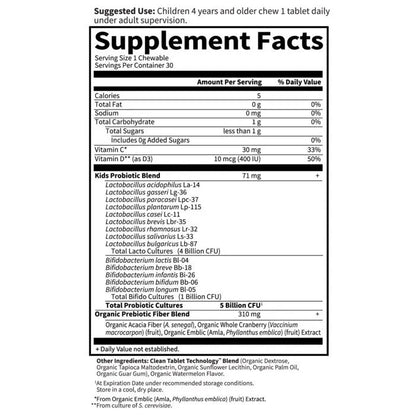 Dr. Formulated Probiotics Organic Kids+ Cooler Watermelon 30 Chewables