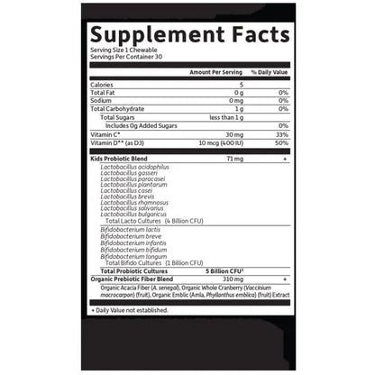 Dr. Formulated Probiotics Organic Kids+ Shelf-Stable Watermelon 30 Chewables