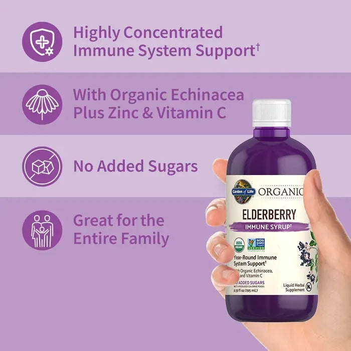 Organics Elderberry Immune Syrup† Liquid