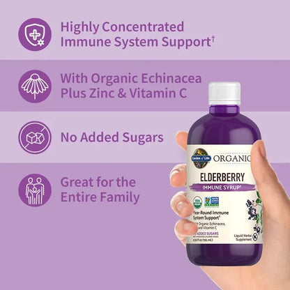 Organics Elderberry Immune Syrup† Liquid