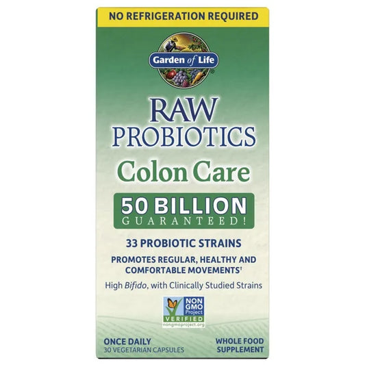 Raw Probiotics Colon Care Shelf-Stable 30 Capsules