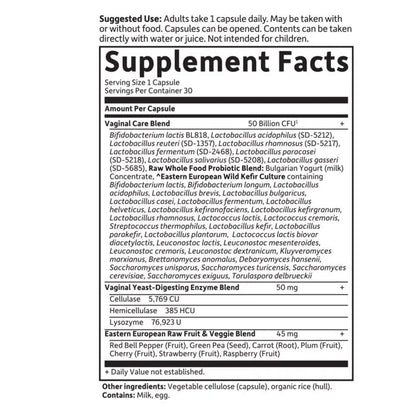 Raw Probiotics Vaginal Care Shelf-Stable 30 Capsules