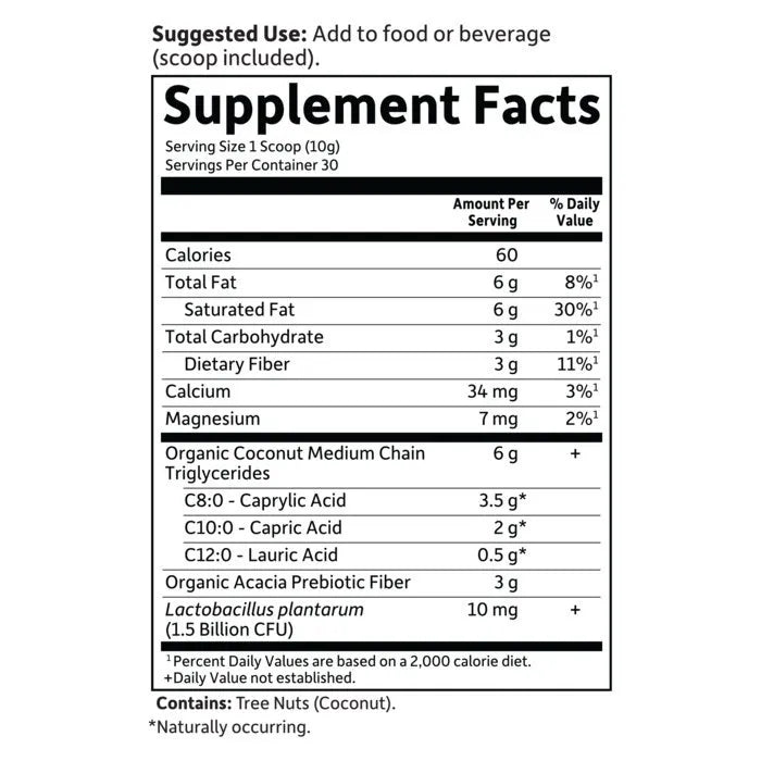 Dr. Formulated Keto Organic MCT 10.58oz (300g) Powder