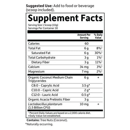 Dr. Formulated Keto Organic MCT 10.58oz (300g) Powder