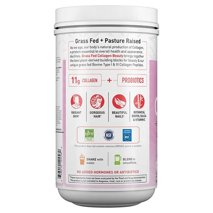 Grass Fed Collagen Beauty Strawberry Lemonade 9.52oz (270g) Powder