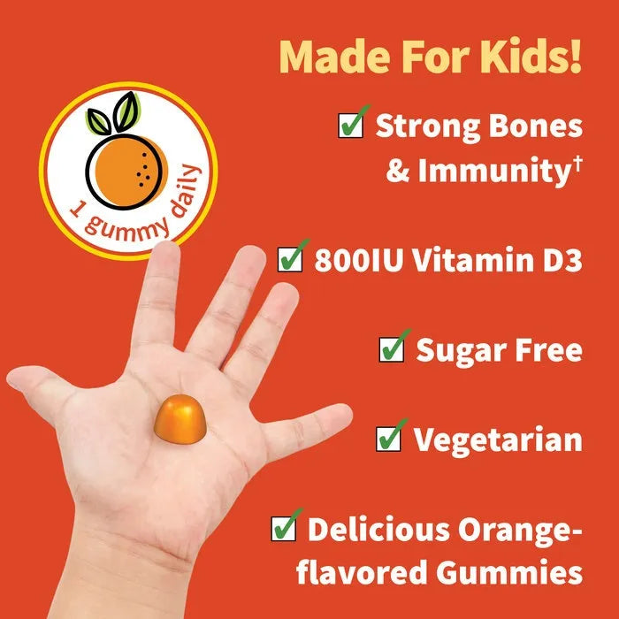 Organic Kids Vitamin D3 Gummy Orange flavor 60ct