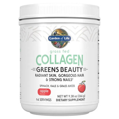 Grass Fed Collagen Greens Beauty Apple 9.38oz (266g) Powder