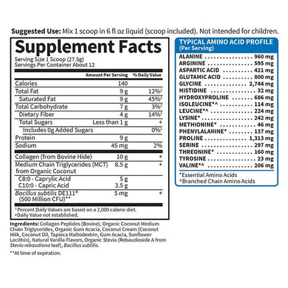 Grass Fed Collagen Creamer Powder - Vanilla