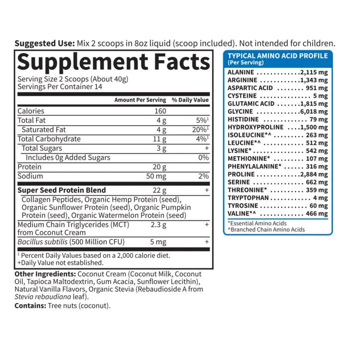 Grass Fed Collagen Protein Vanilla 19.75 (560g) Powder