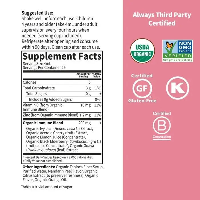 Organics Kids Cough & Mucus Immune Syrup†